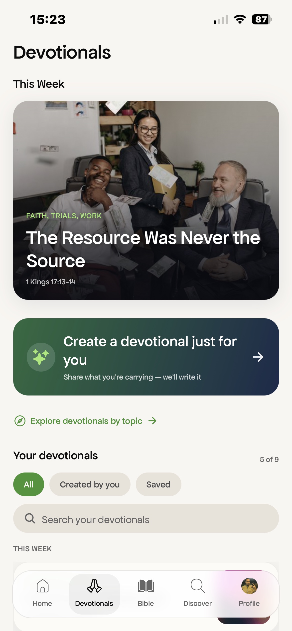 A devotional you can actually finish.